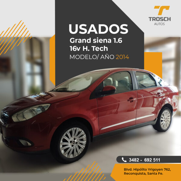 Grand siena 1.6 16v H. Tech. Modelo Año 2014
