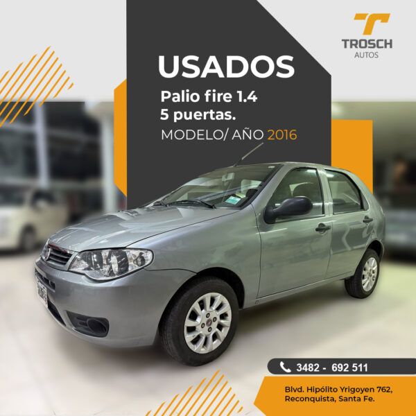 Palio Fire 1.4 5 Ptas. Modelo Año 2016