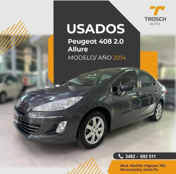 Peugeot 408 2.0 Allure. Modelo Año 2014